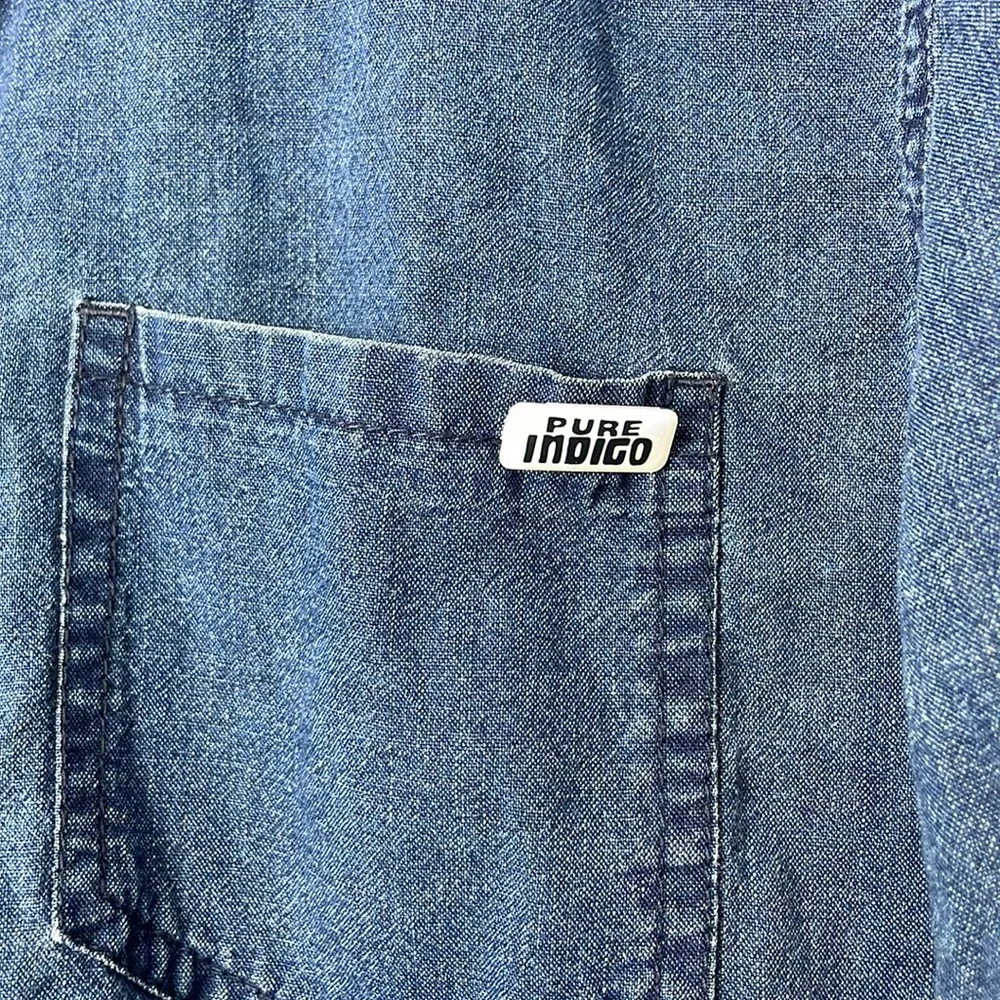 Jack And Jones Originals Indigo Denim Button-Up Shirt Embroidered Slim Fit Sz M - Picture 5 of 12